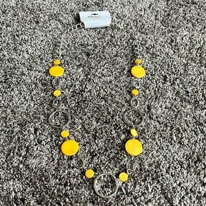Mix It color long silver and yellow necklace. Pretty.